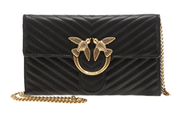 

Сумка кроссбоди, наплечная сумка Sheepskin Swallow Bag Women's Black/Black Gold PINKO, Set (Bag+Dust Bag)