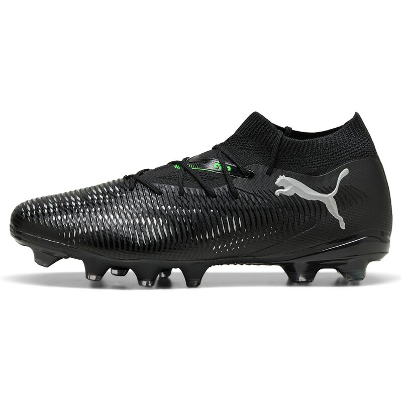 Футбольные бутсы для газона Future 8 Match FG/AG Puma, цвет puma black-puma silver-fluo green — фото 4