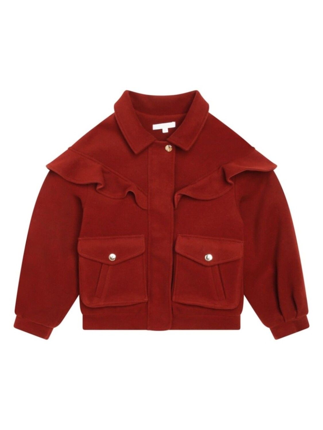 

Chloé Kids куртка на молнии с оборками, красный