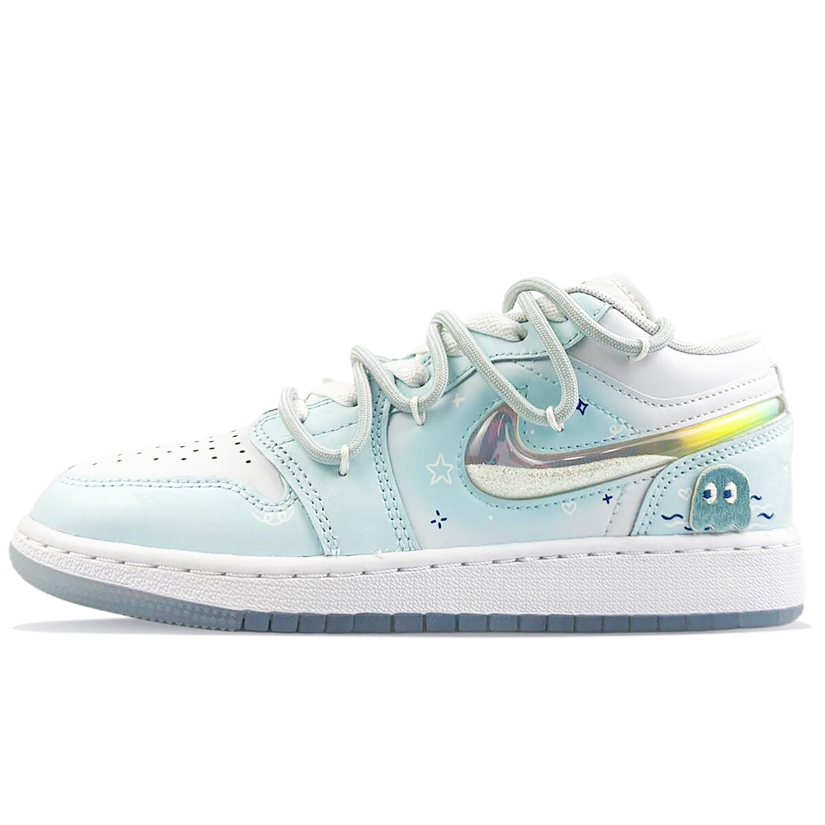Кроссовки Air Jordan 1 Vintage Basketball Shoes Women's Low-top Blue, синий/белый