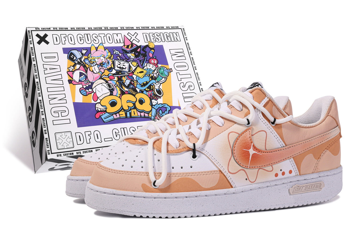 

Кроссовки Nike Court Vision 1 Skateboard Shoes Men Low-Top Orange/White