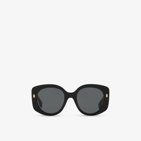 

Fe40137I Roma круглые солнцезащитные очки из ацетата Fendi, черный