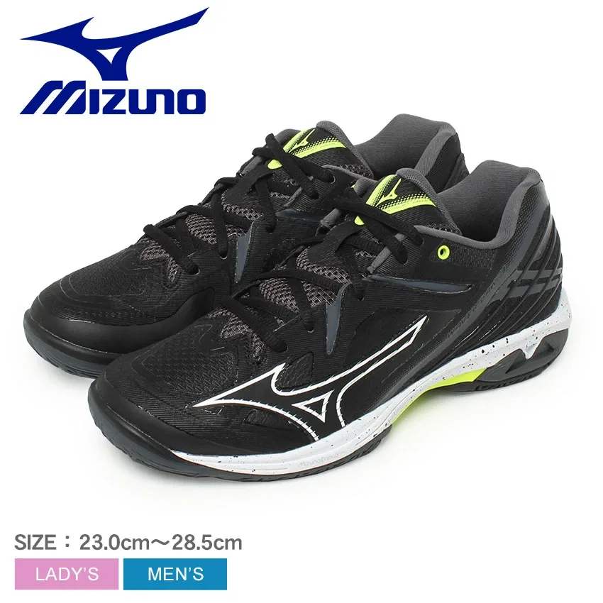 Унисекс кроссовки для бадминтона «Wave Claw 3 WIDE» от Mizuno, Black X White X Yellow