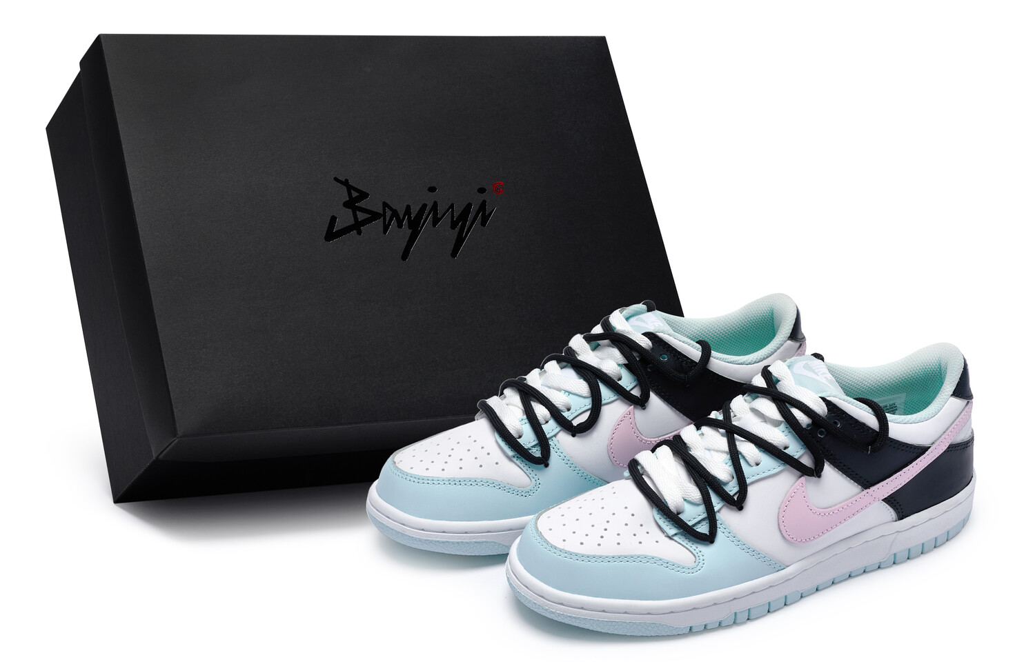 

Кроссовки Nike Dunk Skateboarding Shoes Women's Low-top Pink/Black, синий