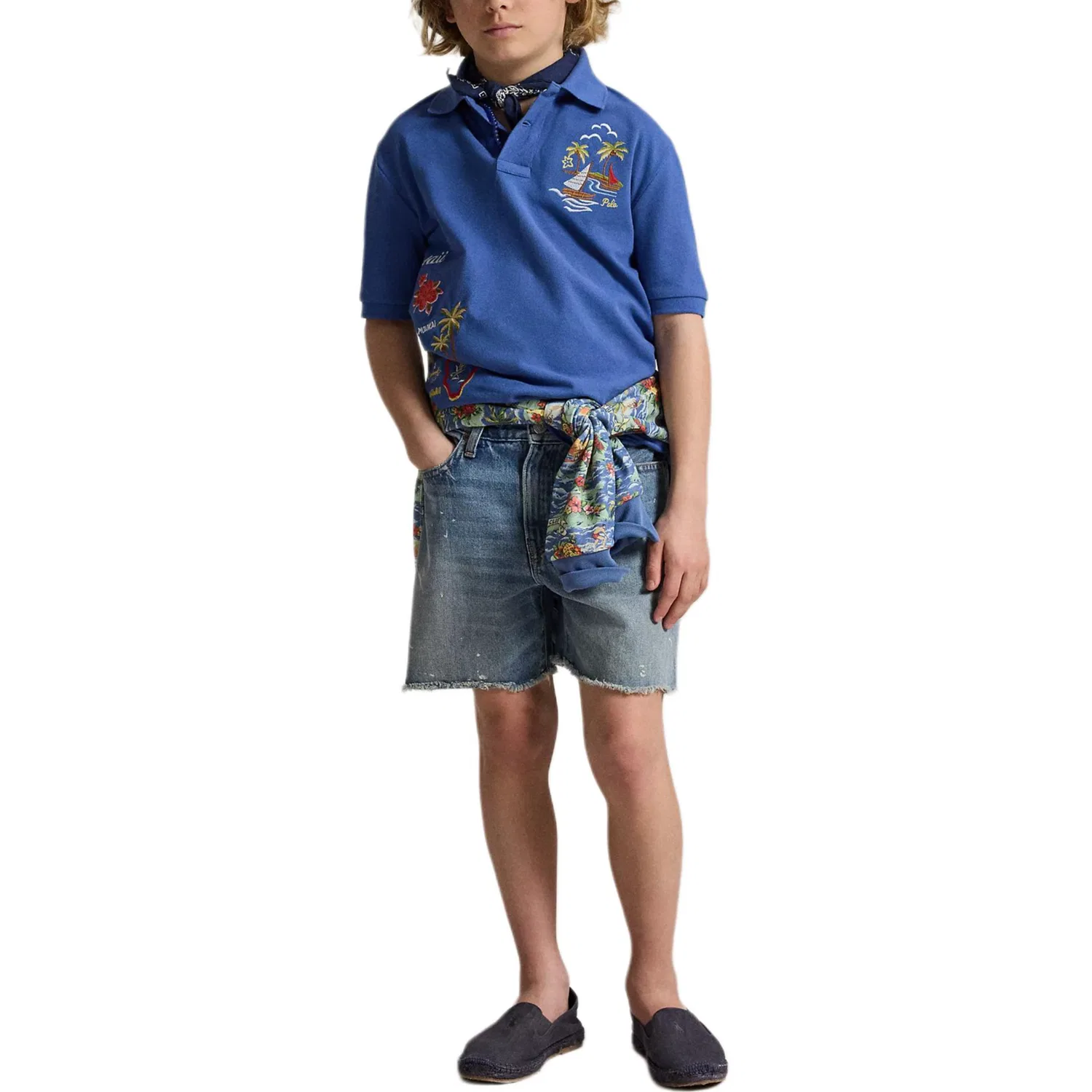 Поло для детей Polo Ralph Lauren синее — фото 4