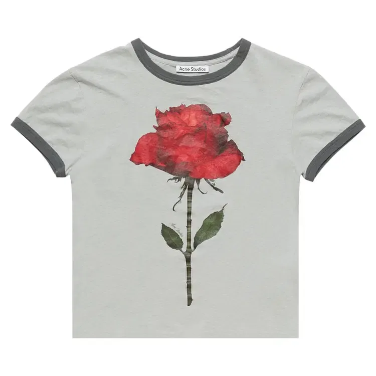 Футболка Acne Studios Graphic Rose, зеленый