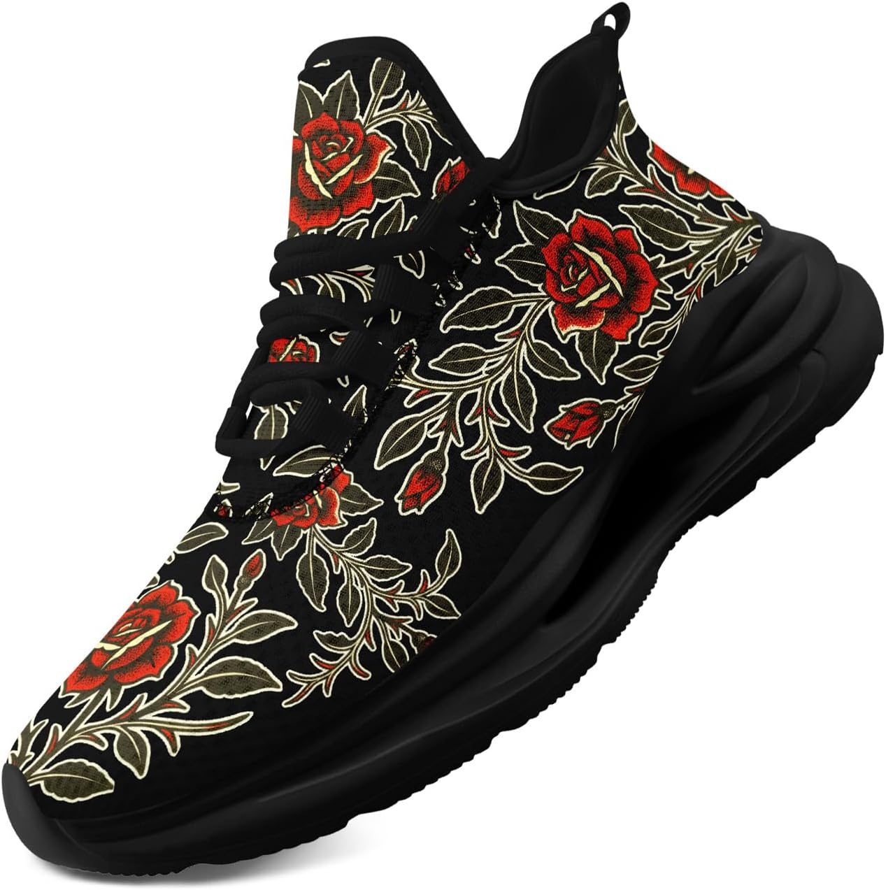 

Мужские кроссовки с готическим черепом - дышащие сетчатые кроссовки для бега по тропе, повседневные и спортивные кроссовки для женщин Coolcustomize, красный