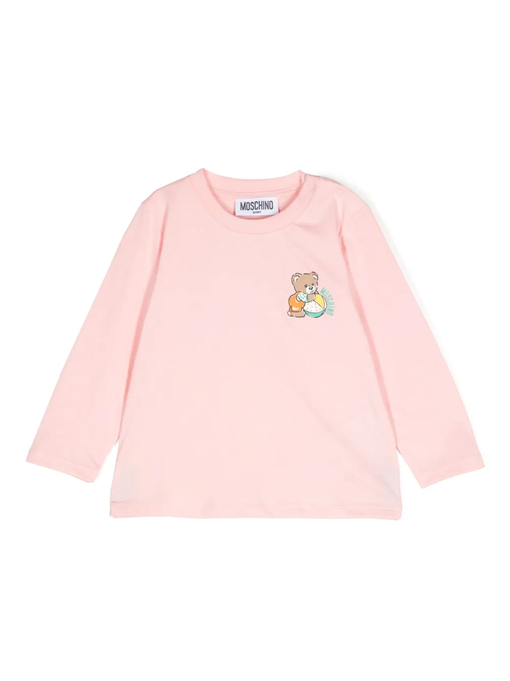

Футболка с длинными рукавами и принтом Moschino Kids, розовый
