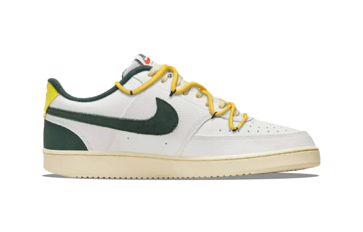 Nike Court Vision 1 Cushioning Abrasion Resistant Lightweight Breathable Low top Skateboard Shoes Unisex Yellow Green — фото 3
