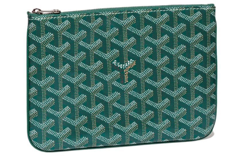 

GOYARD Холщовая сумка SENAT с кожаной косметичкой, сумка для хранения, клатч-трубы унисекс, зеленый