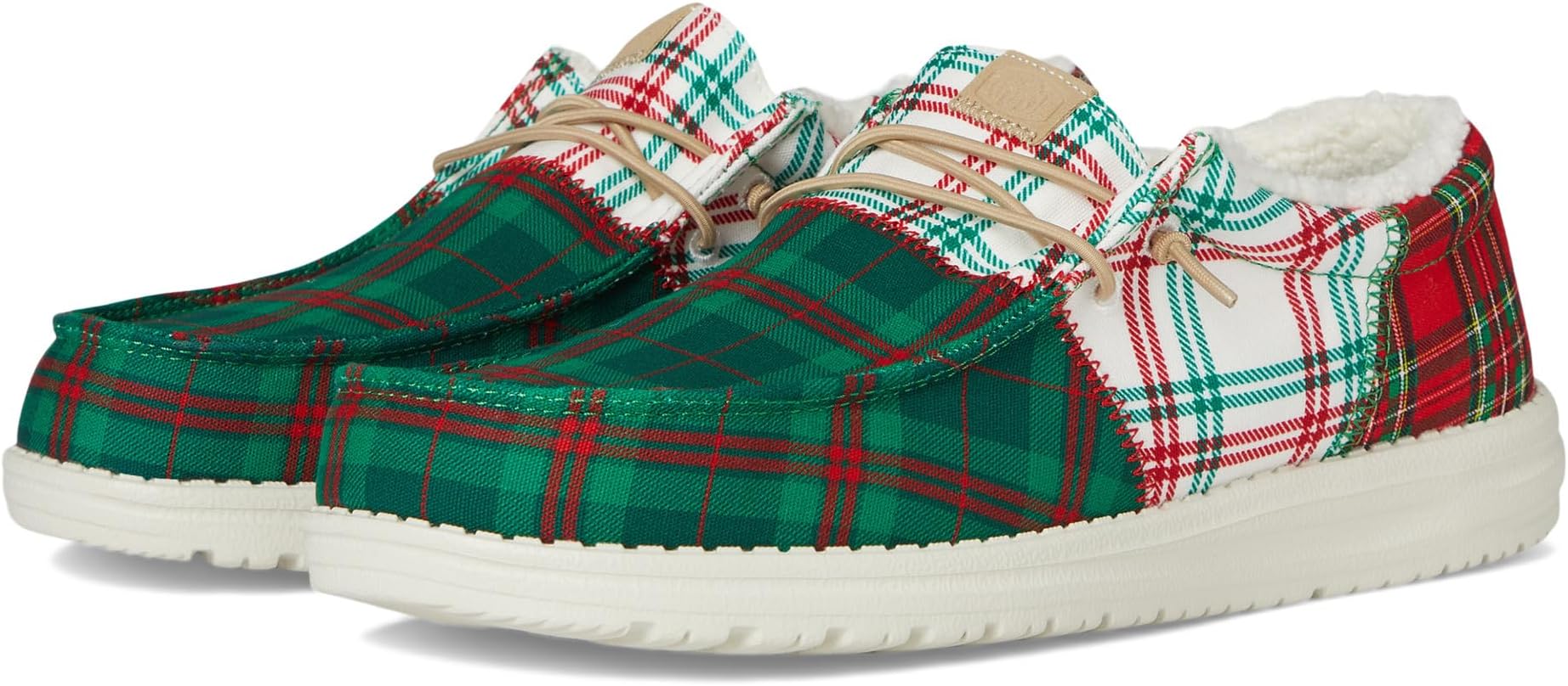 

Кроссовки Hey Dude Wally Tri Tartan Plaid, цвет Green/White/Red