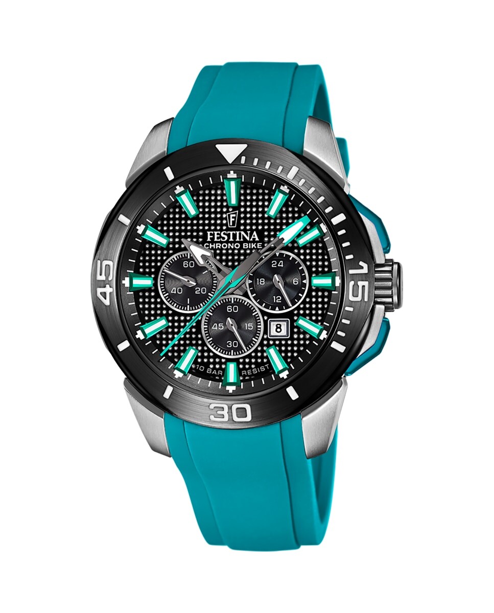 

F20642/3 Chrono Bike Зеленые резиновые мужские часы Festina, зеленый