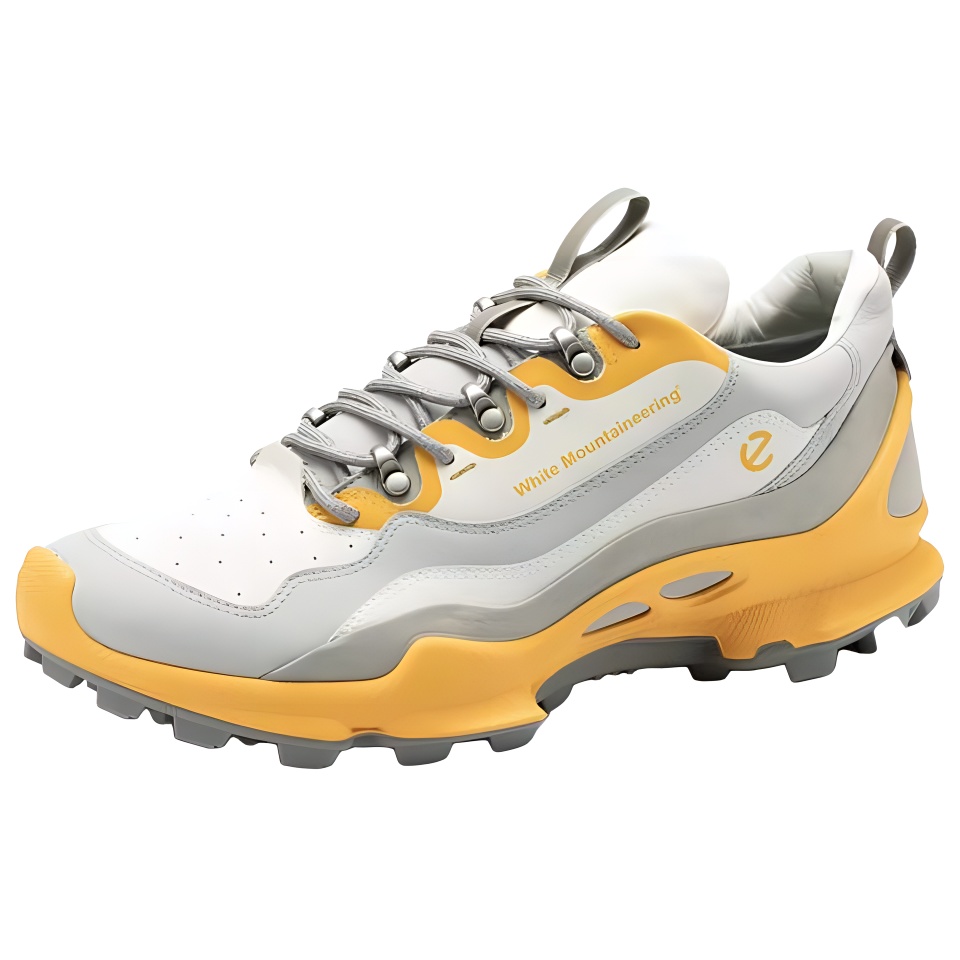 

Ecco Износостойкие низкие мужские туфли для альпинизма и походов White Mountaineering x Biom C Trail, цвет белый серый