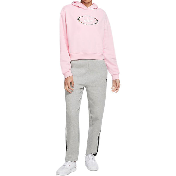 Толстовка (WMNS) Nike Sportswear Crop Fleece Hoodie 'Pink', розовый — фото 3
