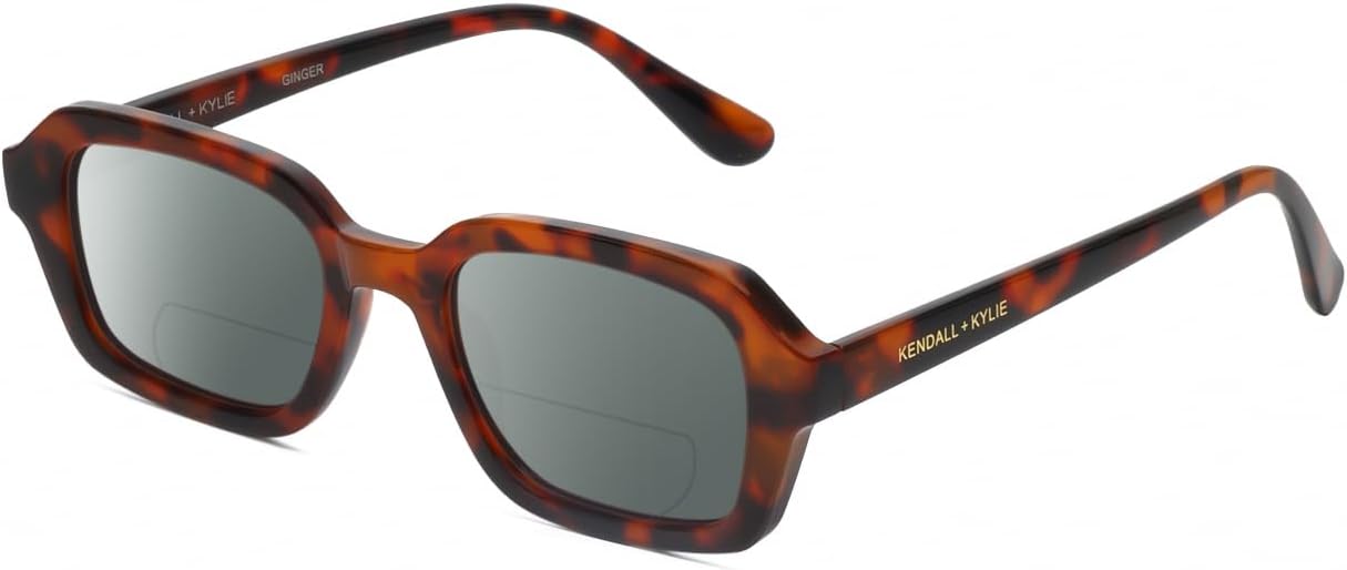 

Солнцезащитные очки для чтения Calabria K+K GINGER Hexagon Polarized BiFocal для женщин, модные дизайнерские очки с бифокальными линзами, Berry Purple Tortoise Havana/Smoke Grey Lens