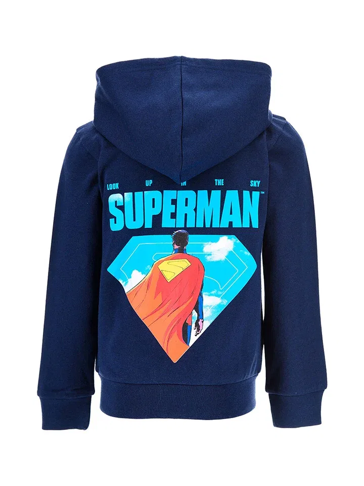 Толстовка с капюшоном, графический принт Superman, темно-синий — фото 2