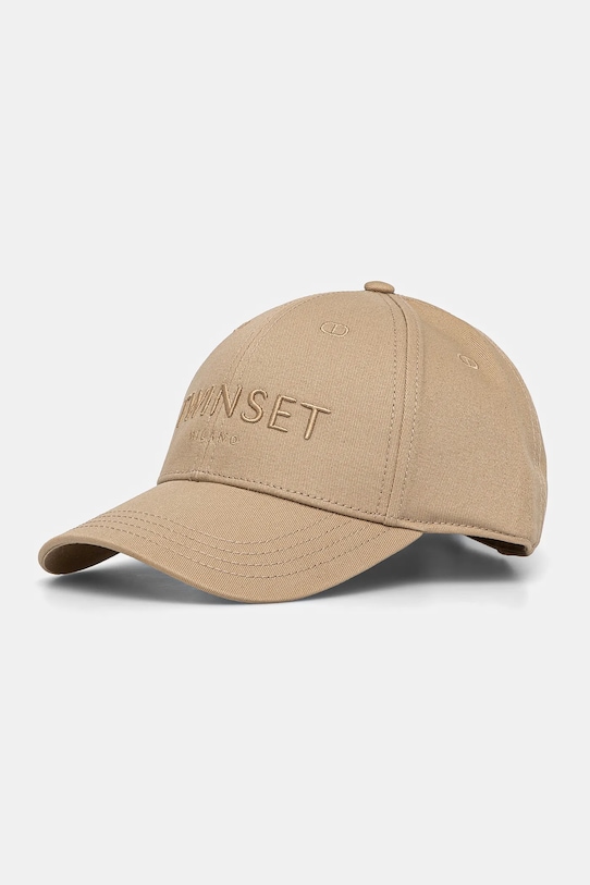 

Хлопковая кепка с козырьком Twinset, бежевый
