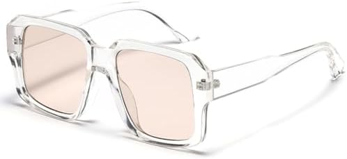 

Солнцезащитные очки в стиле ретро квадратной формы 2027 года для женщин, модные градиентные оттенки, защита от УФ-излучения UV400, модные панк-очки для мужчин MTZJH, Clear Tea