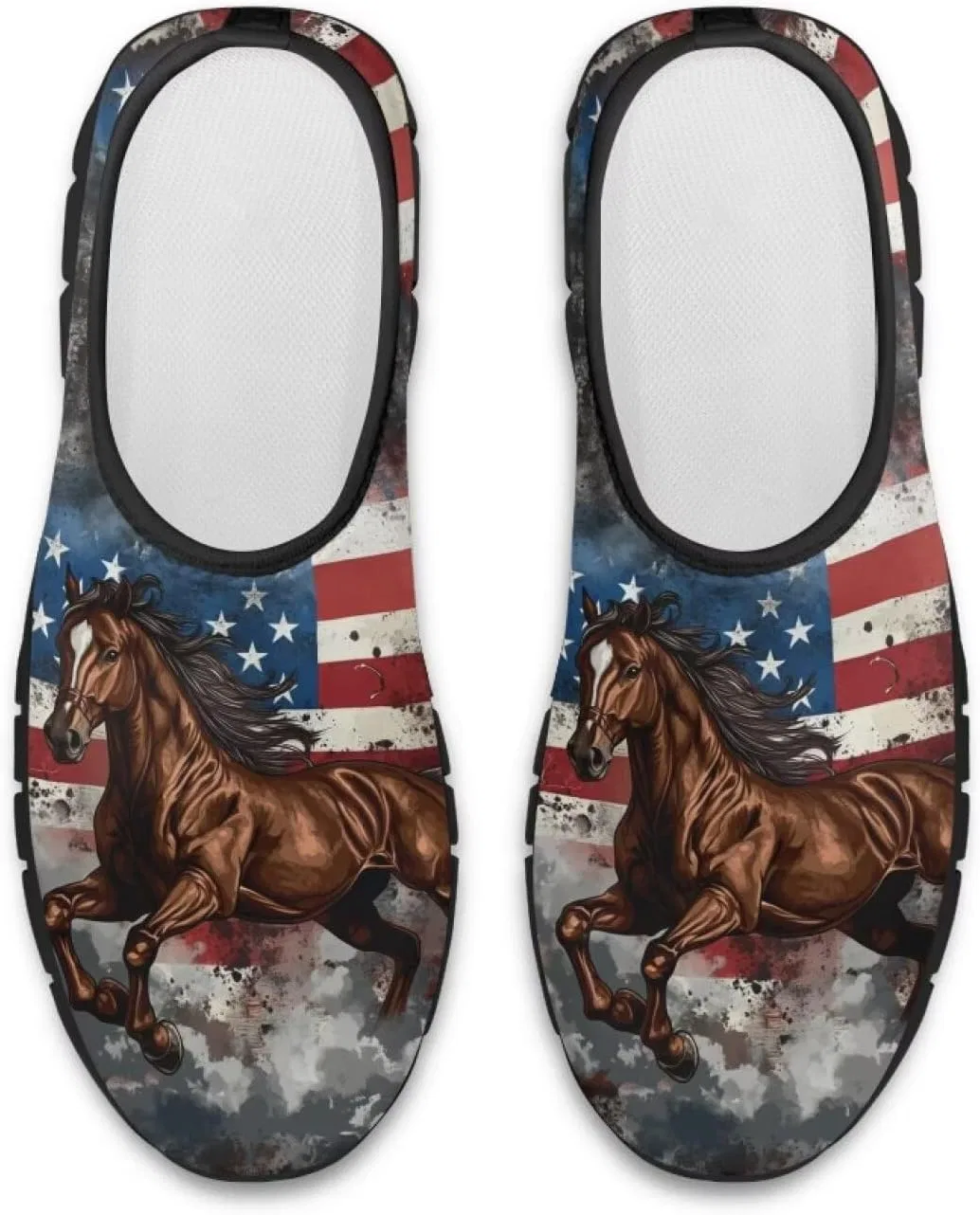 Мужские слипоны с принтом флага, дышащие, повседневные, Vintage Horse Flag Print Quxjehoe — фото 4