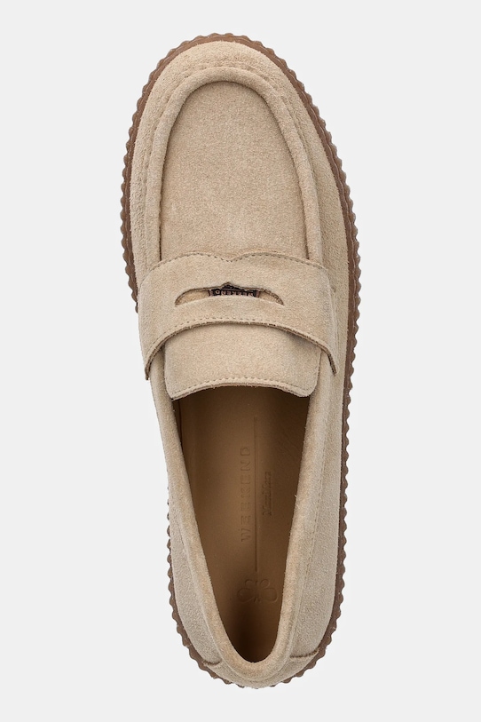 Замшевые мокасины Kapokloafer Weekend Max Mara, бежевый — фото 4