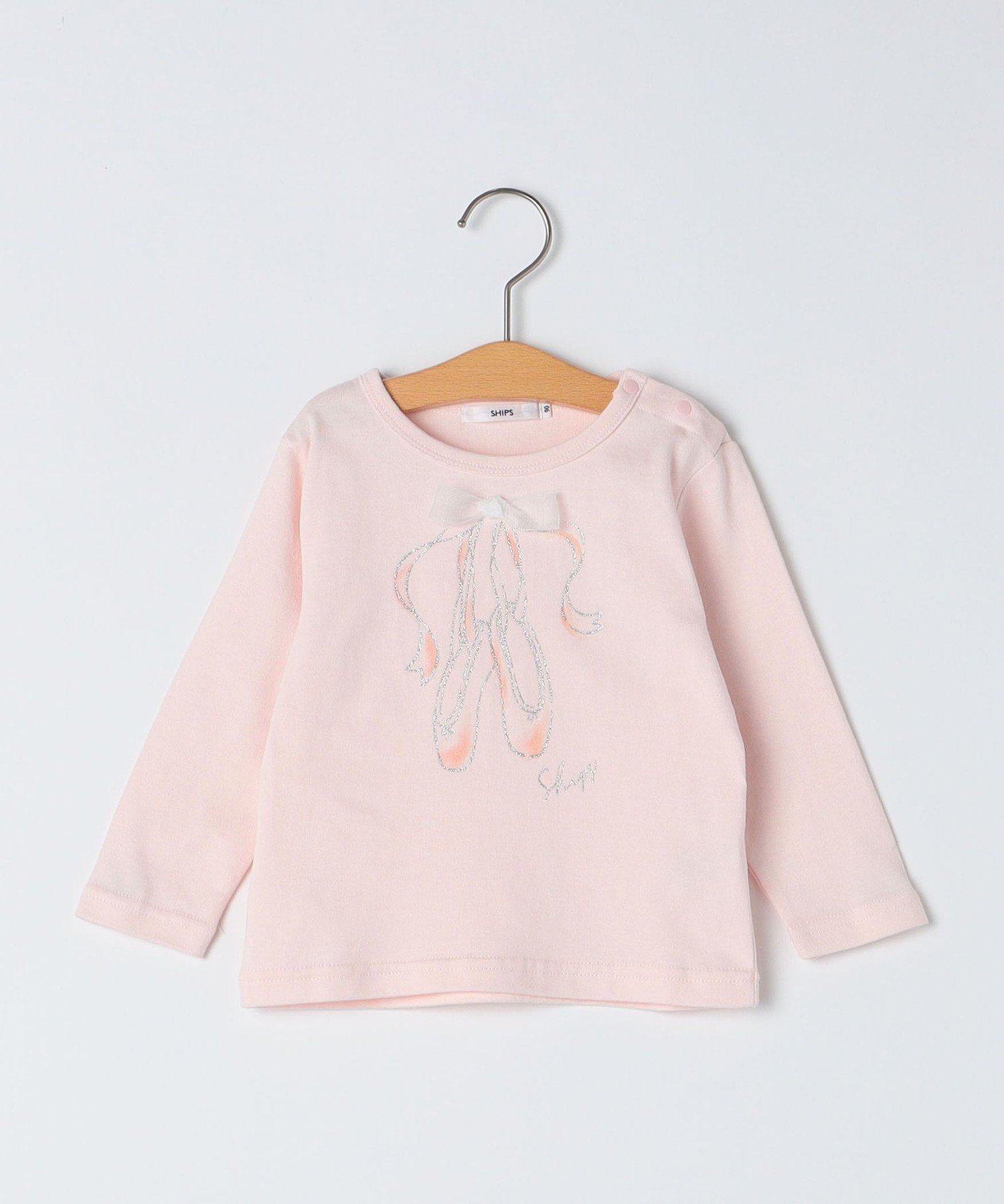 Детская балетная футболка с длинным рукавом, размер 80-90 см SHIPS KIDS, Light Pink