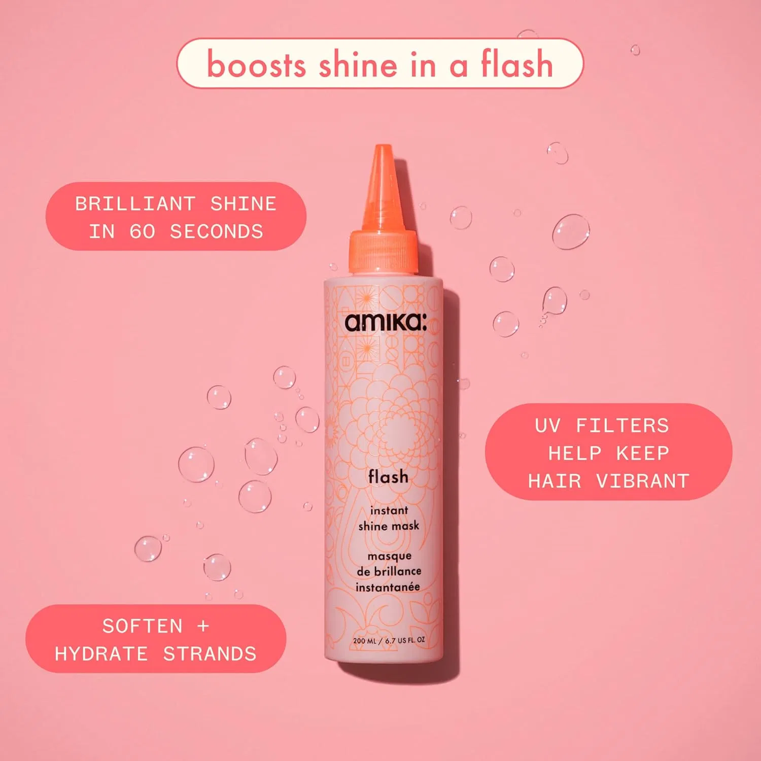 Маска для волос Amika Flash Instant Shine Mask 200 мл — фото 2