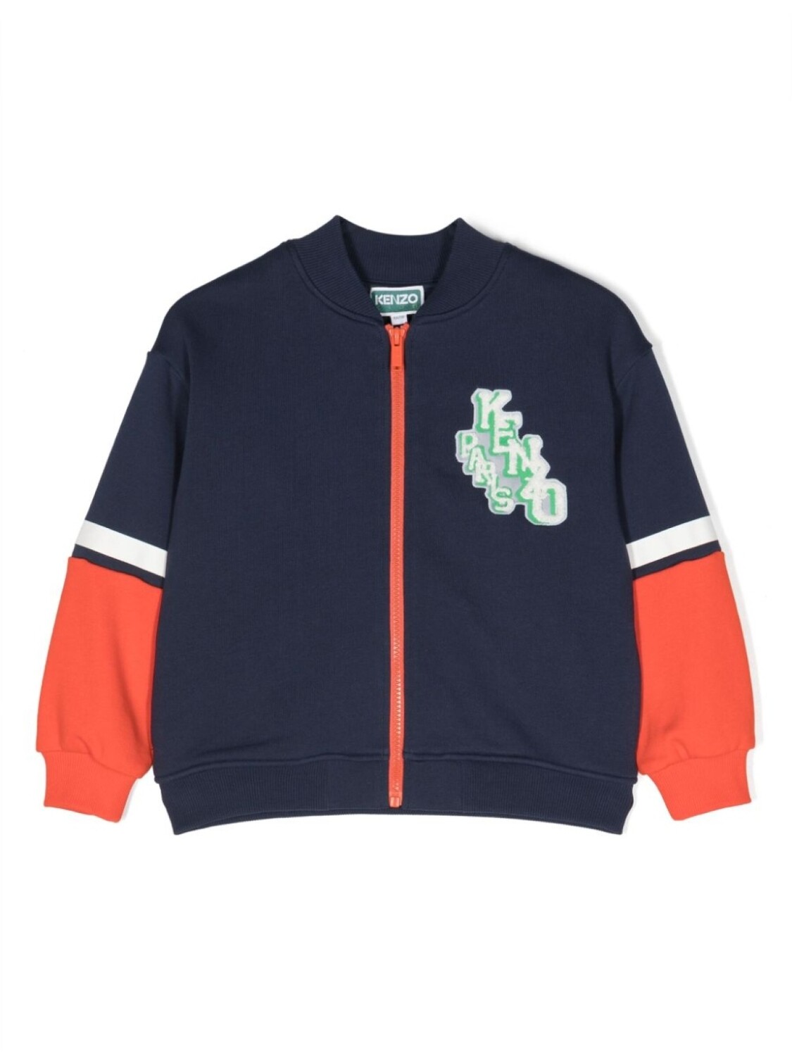 

Kenzo Kids толстовка на молнии с нашивкой-логотипом, синий