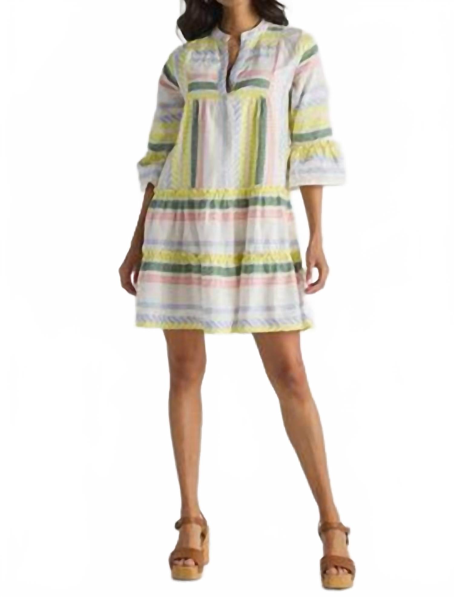 

Женское платье с колоколообразными рукавами вязаное разноцветное THML, мультиколор