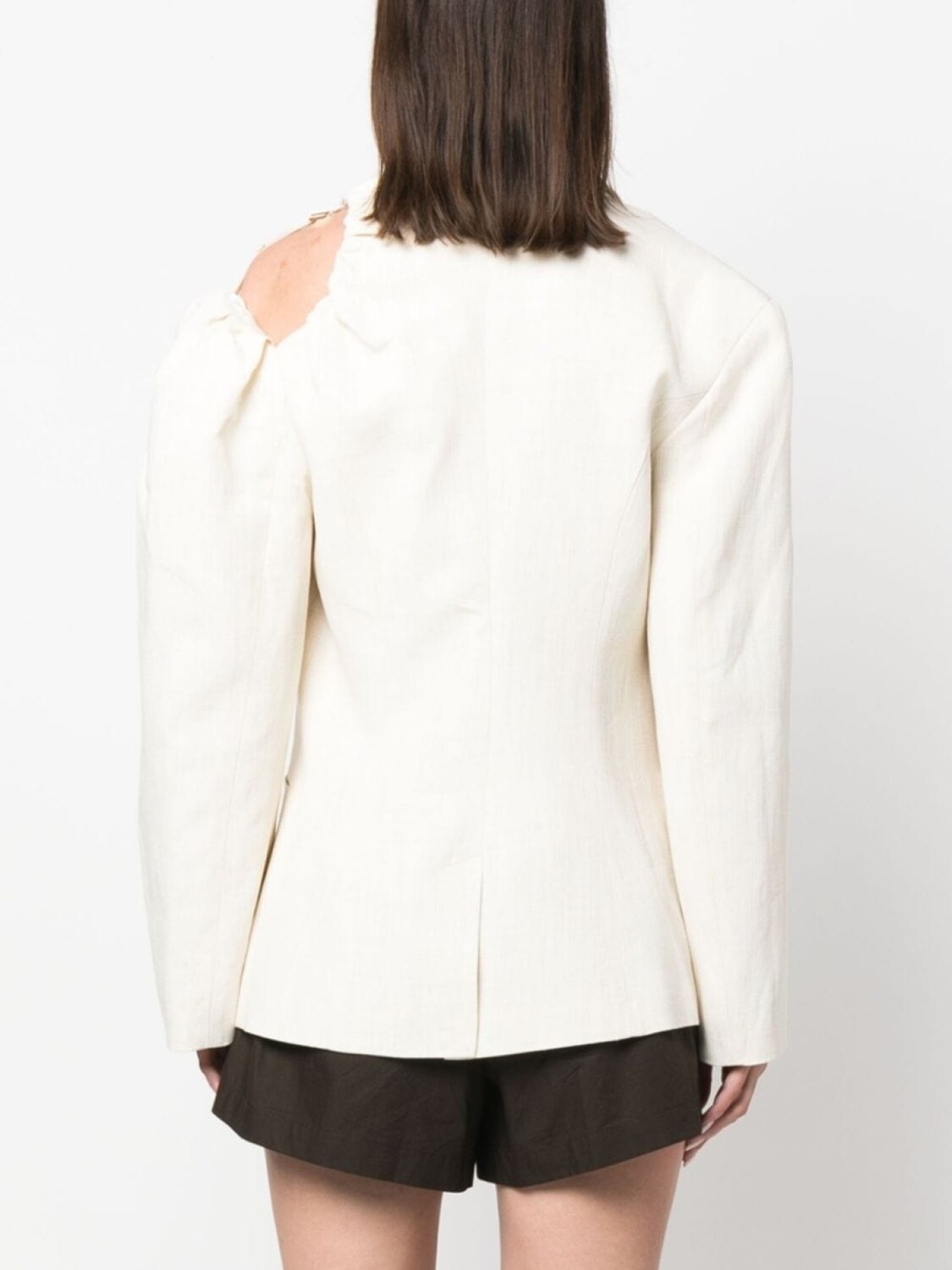 Jacquemus блейзер La veste Galliga асимметричного кроя, нейтральный цвет — фото 4