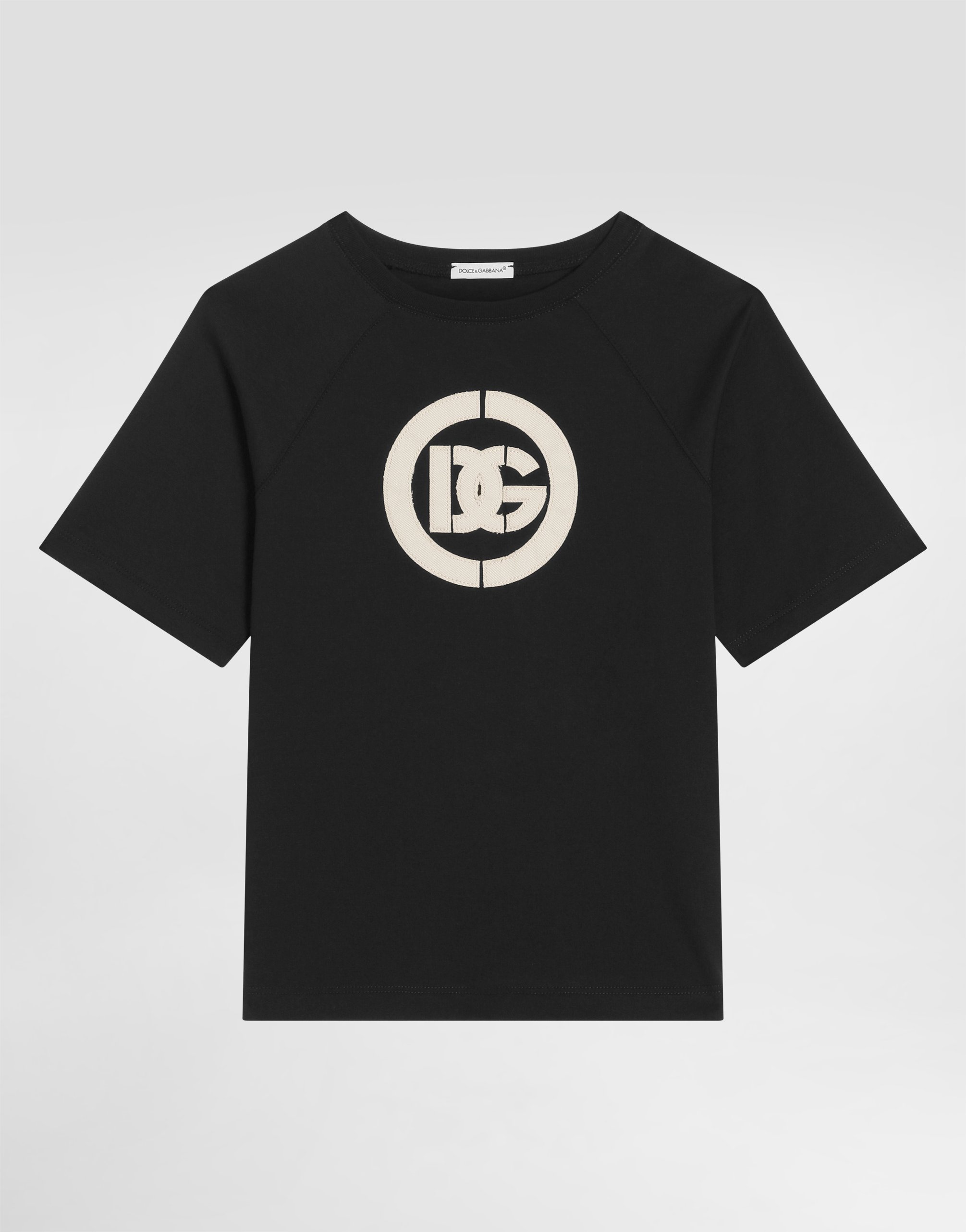 

Футболка из джерси с аппликацией DG DOLCE & GABBANA, черный