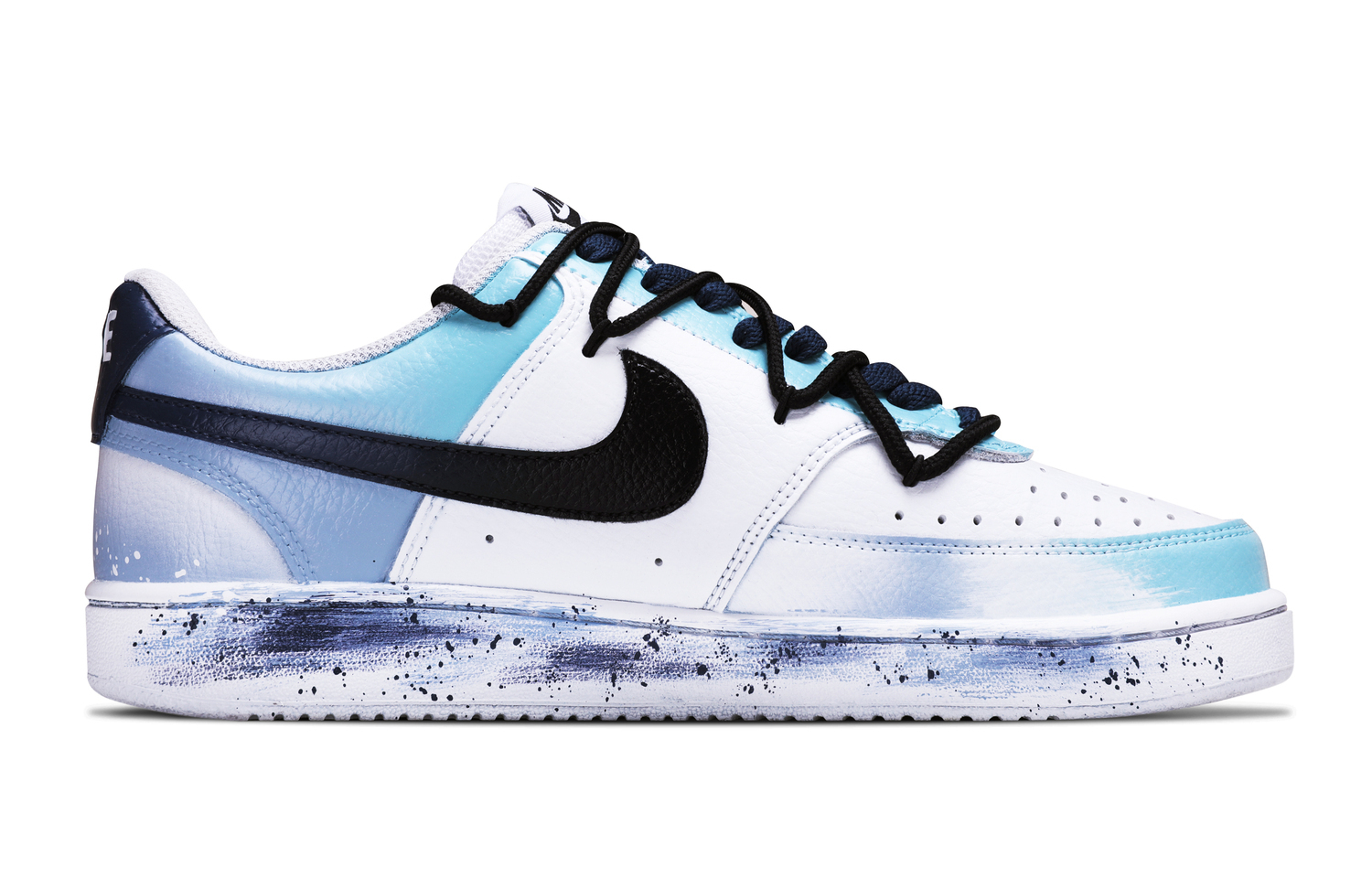 Nike Court Vision 1 устойчивые к истиранию низкие скейтерские кроссовки для мужчин Gradient Blue — фото 3