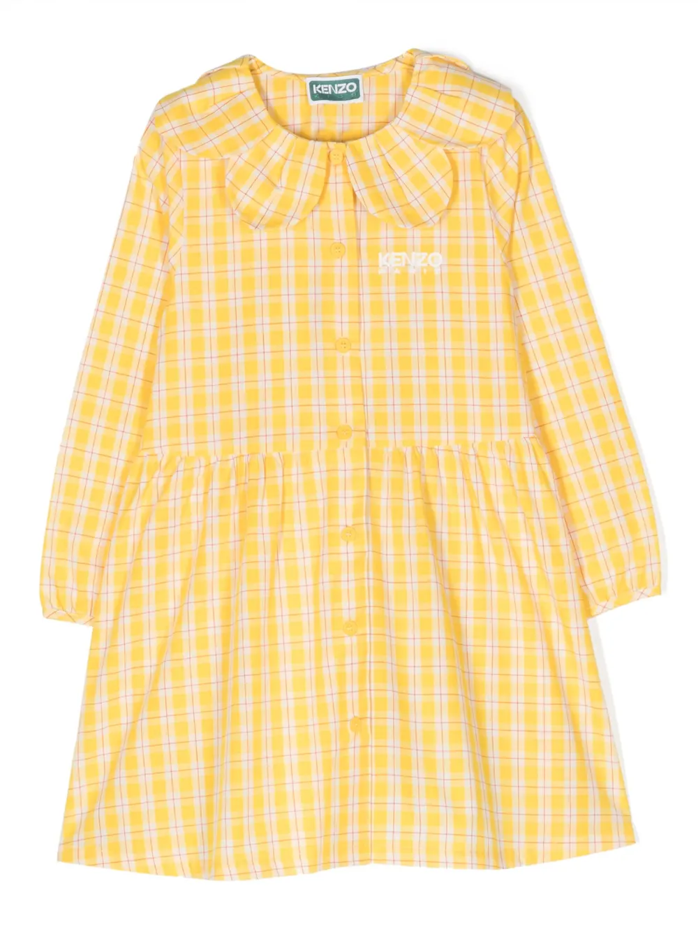 

Платье в клетку Kenzo Kids, желтый