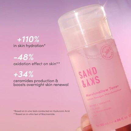 Тоник Sand & Sky — Marshmallow Увлажняющий отшелушивающий , осветляющий кожу Сужение пор Минимизация — фото 3