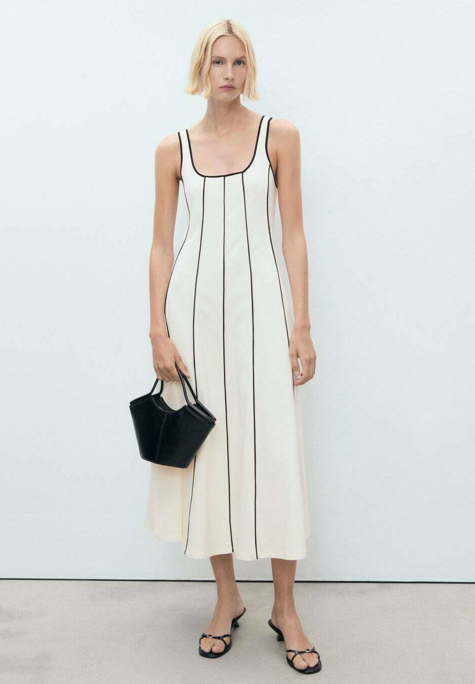 

Платье из джерси STRIPED Mango, кремовый