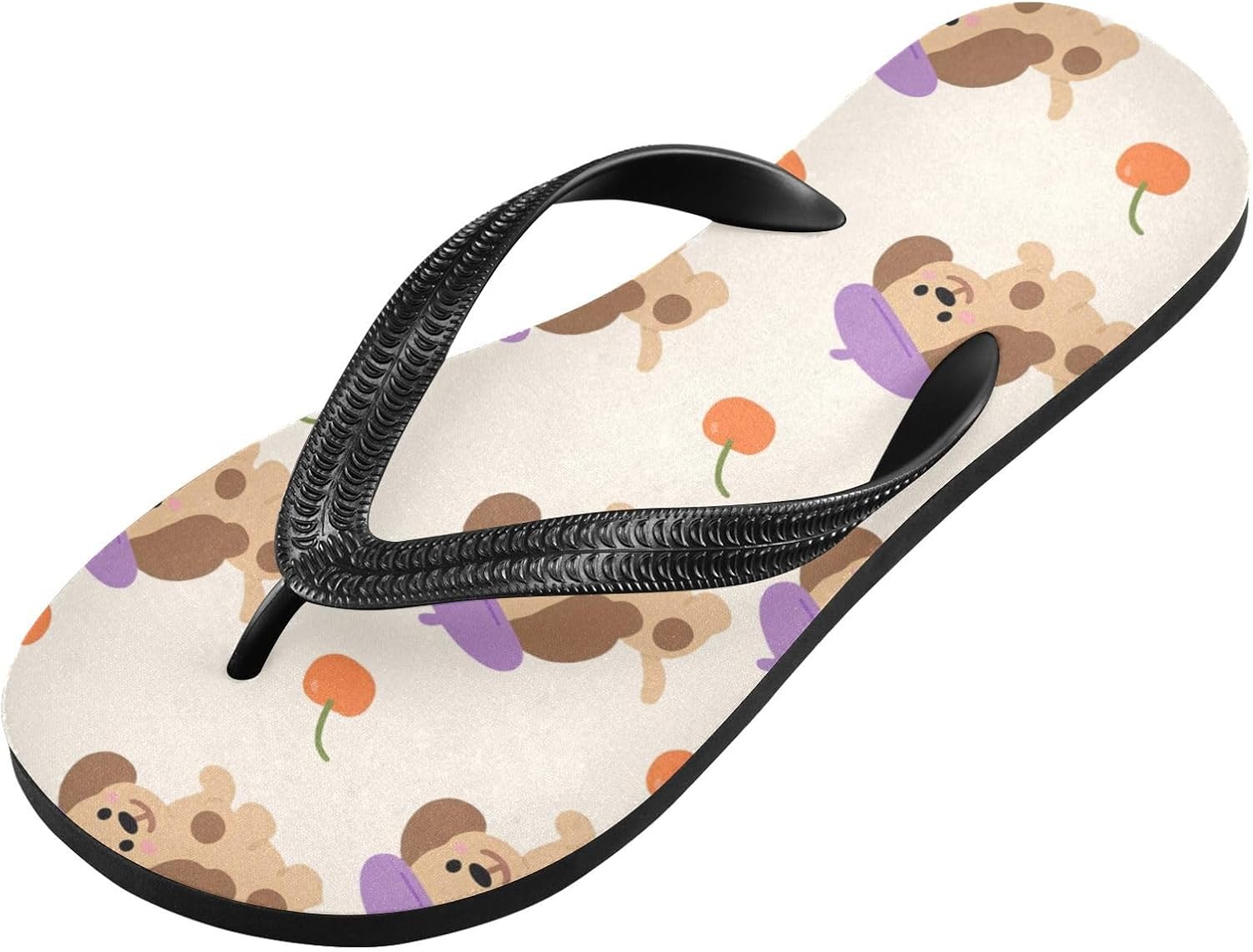 

Женские пляжные летние повседневные шлепанцы UMIRIKO с принтом собаки и вишни, желтые, быстросохнущие, тапочки для мужчин A2301278