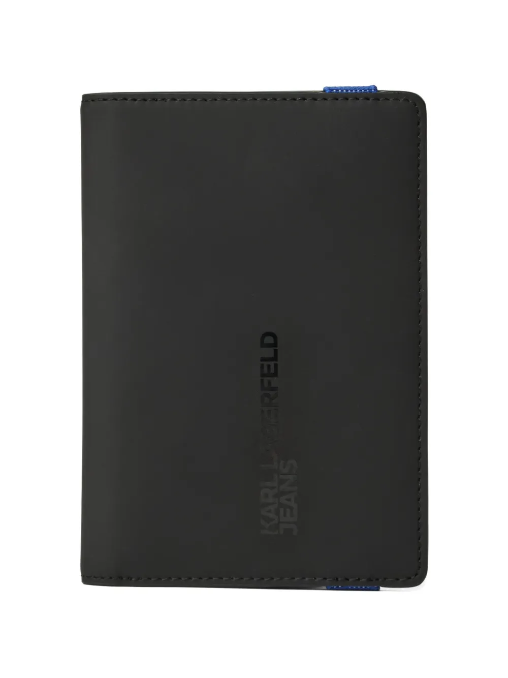 

Обложка для паспорта с логотипом и эластичной резинкой Karl Lagerfeld Jeans, черный