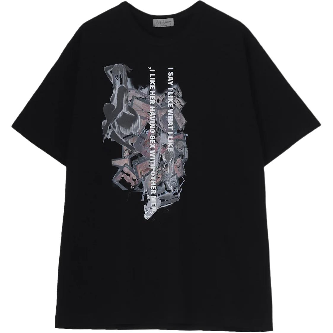 

Графическая футболка с принтом Crewneck Yohji Yamamoto, черный