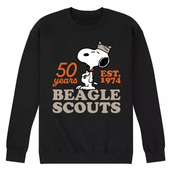 

Мужская флисовая толстовка с логотипом Snoopy в шляпе скаута-бигля Licensed Character, черный