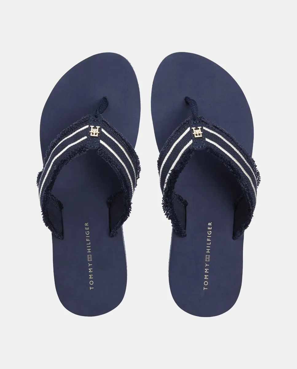 Шлепанцы с пальцем и логотипом TH Hardware Tommy Hilfiger, темно-синий — фото 3