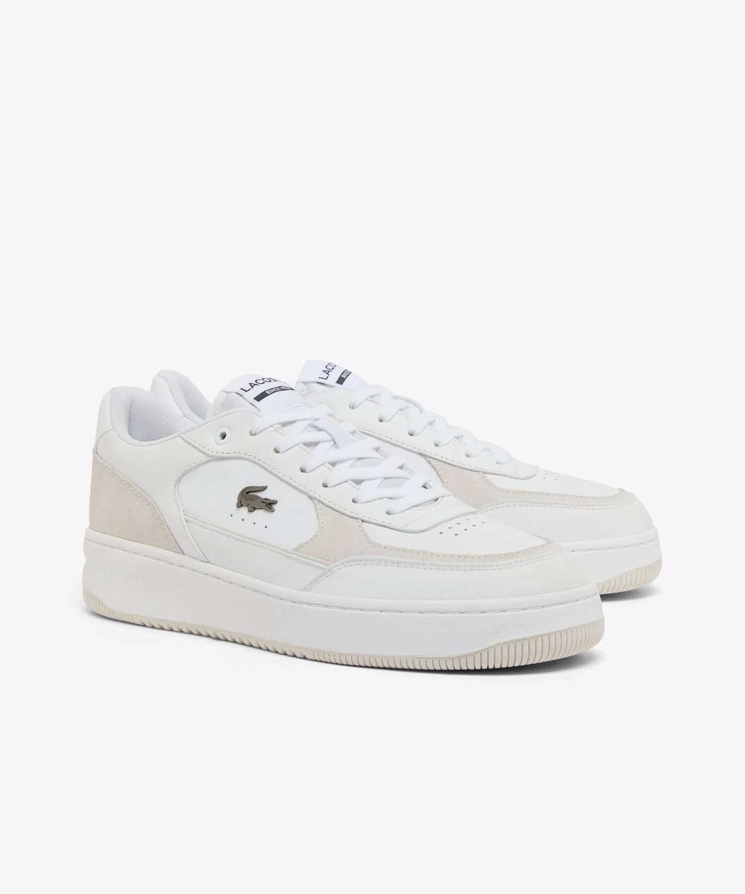 Мужские кроссовки из кожи LACOSTE L001 ACE белые — фото 2