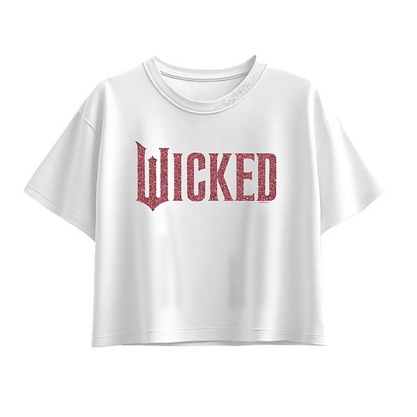 

Футболка Wicked Pink Glitter Logo Boxy для девочек 7-16 лет Licensed Character, White