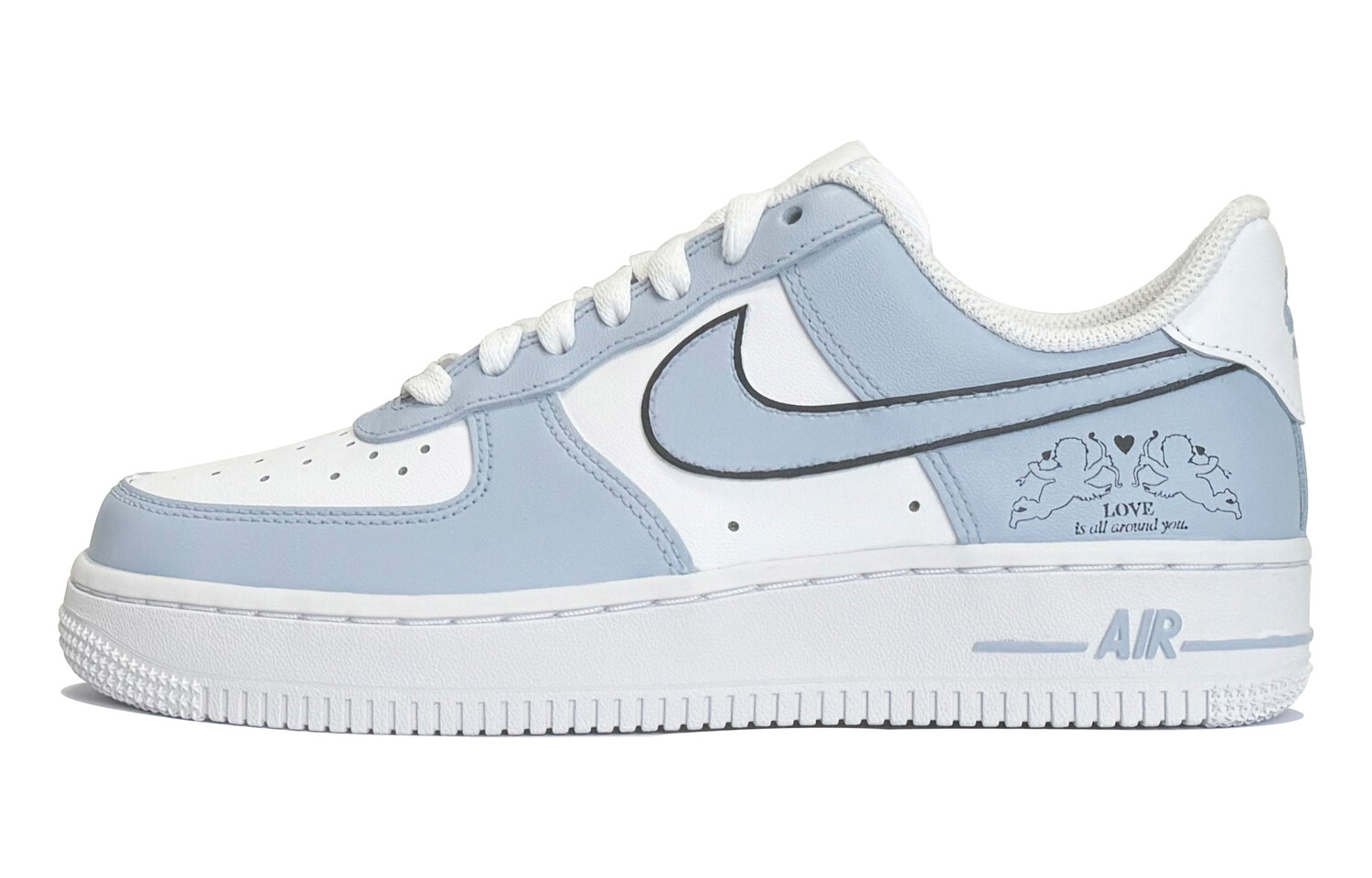 

Кроссовки Nike Air Force 1 Skateboarding Shoes Women's Low-top White/Royal Blue/Fern Green, голубой, Синий, Кроссовки Nike Air Force 1 Skateboarding Shoes Women's Low-top White/Royal Blue/Fern Green, голубой