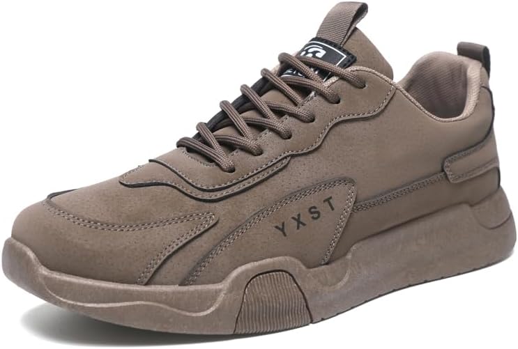 

Мужские спортивные кроссовки YXST, повседневные шнурованные беговые туфли, серо-коричневые, дышащие удобные спортивные прогулочные обувь Generic