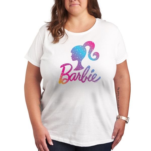 

Футболка с зимним принтом звезд и логотипом Plus Barbie, белый