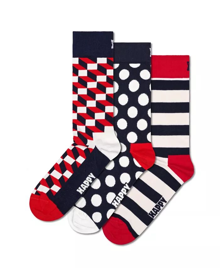 

3 пары классических носков с оптической накладкой Happy Socks