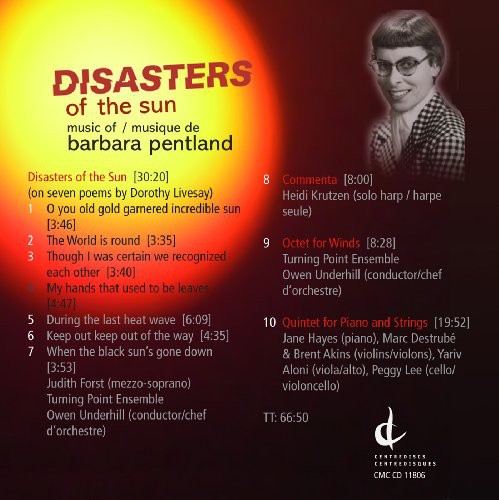 

CD диск Pentland, Barbara: Disasters of the Sun