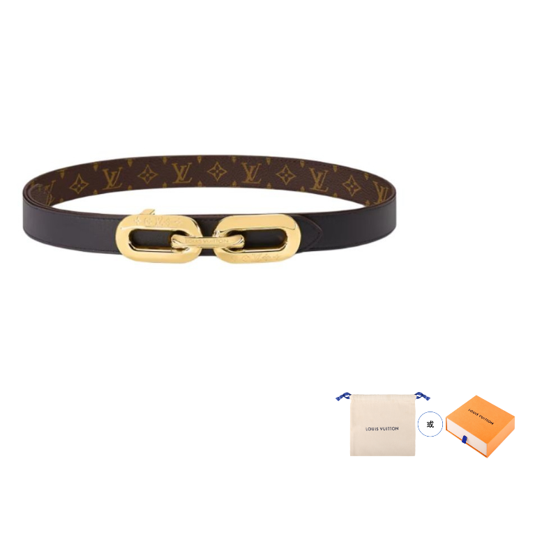 

LOUIS VUITTON Ремень из телячьей кожи женский черный/коричневый ширина 25cm