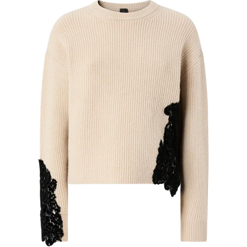 

Свитер с кружевной аппликацией PINKO, бежевый