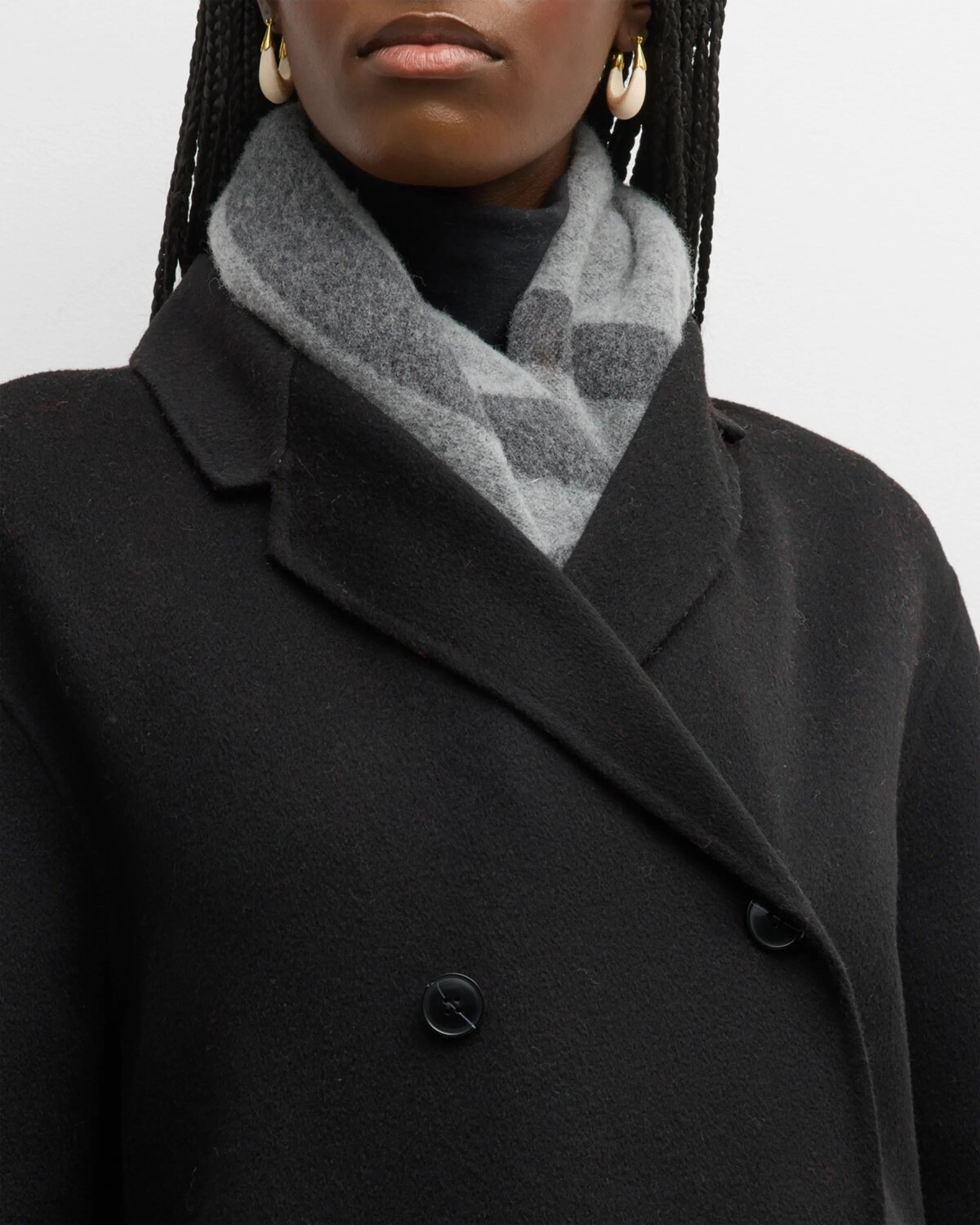 

Жаккардовый шерстяной шарф с монограммой Toteme, цвет 942 Grey Monogram