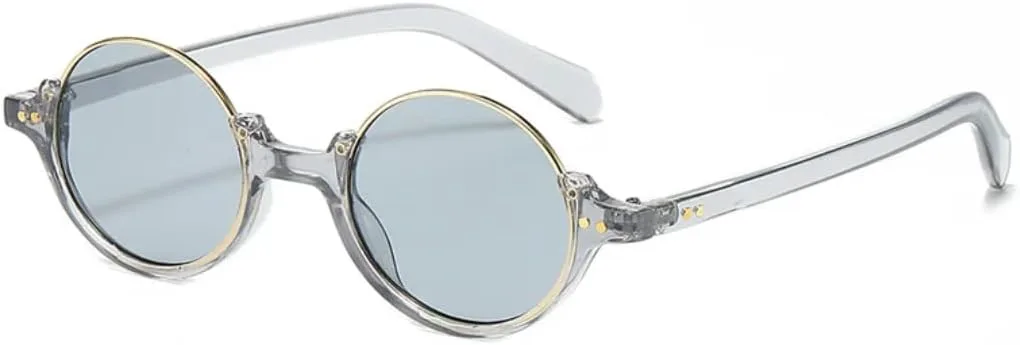 

Винтажные круглые солнцезащитные очки для женщин, модные градиентные очки UV400, мужские трендовые очки с заклепками в стиле панк UATXTAU, Gray Light Gray